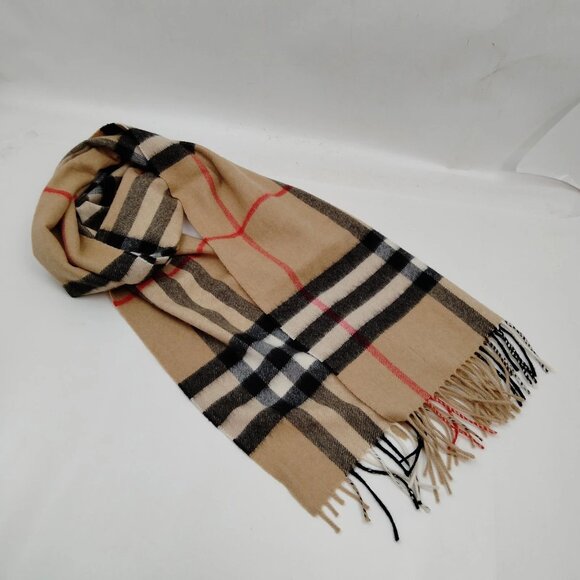Authentic Burberry Scarf Beiges Cashmere100% mn280-112925 - Picture 3 of 9